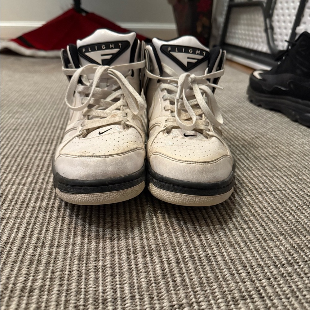 Nike Flight White and Black Athletic Shoes